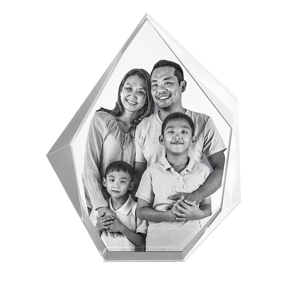 Personalisierte 2D/3D Edelsteinform Kristall Erinnerung mit Laser Gravur