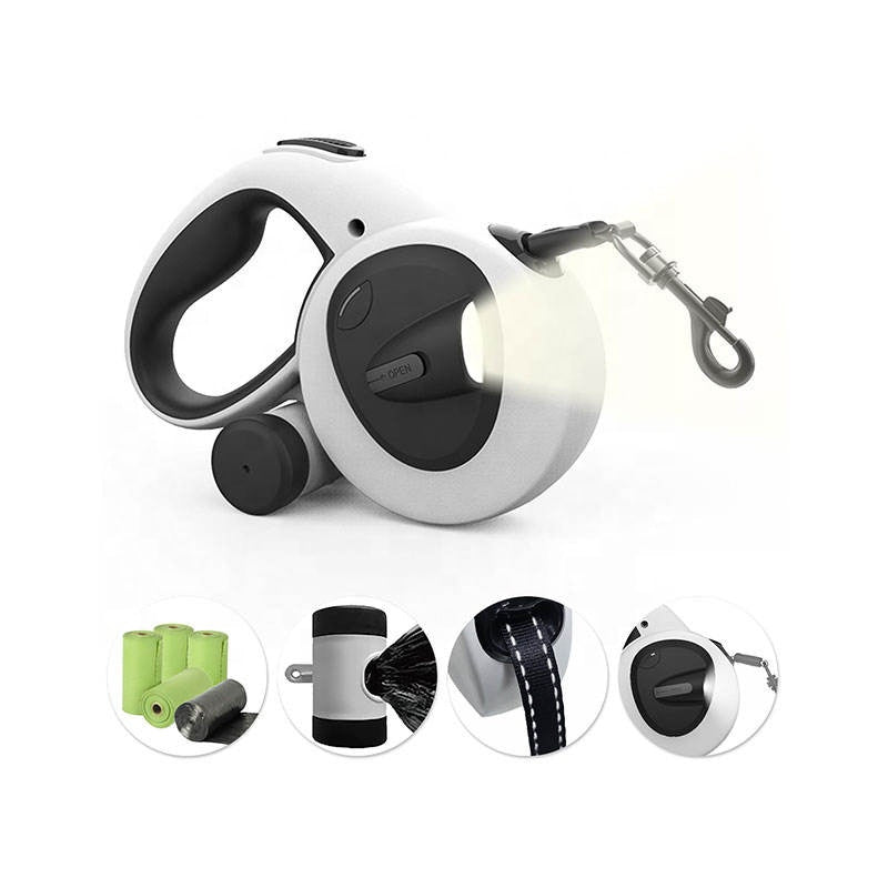 5in1 Reflektierende Hundeleine mit integrierter Taschenlampe