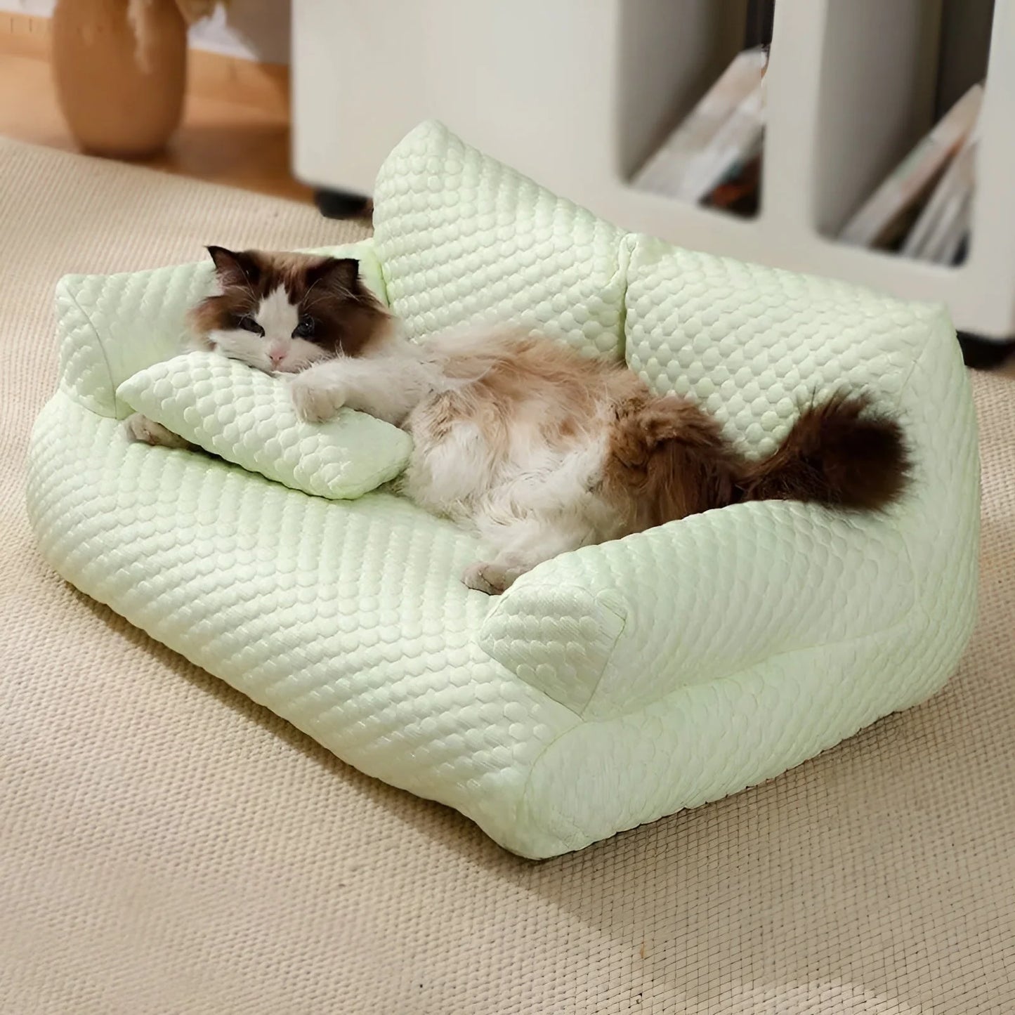 Waschbares Plüschkissenbett für Haustiere - KuschelPfoten