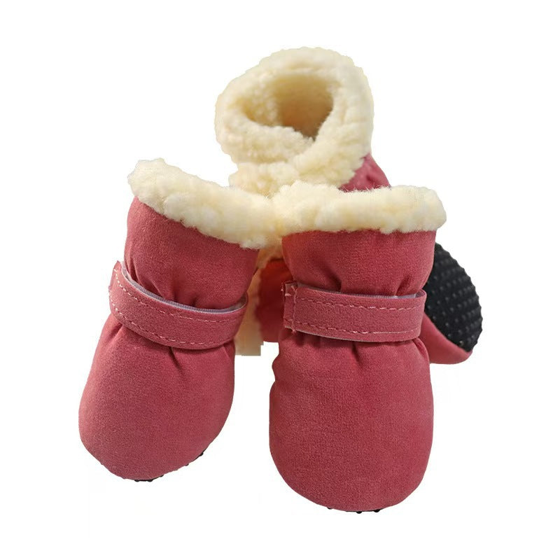 Weiche Samt-Pfotenstiefel für Hunde – Warm & rutschfest