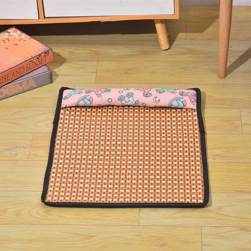 Atmungsaktive Kühlmatte aus Rattan für Hunde