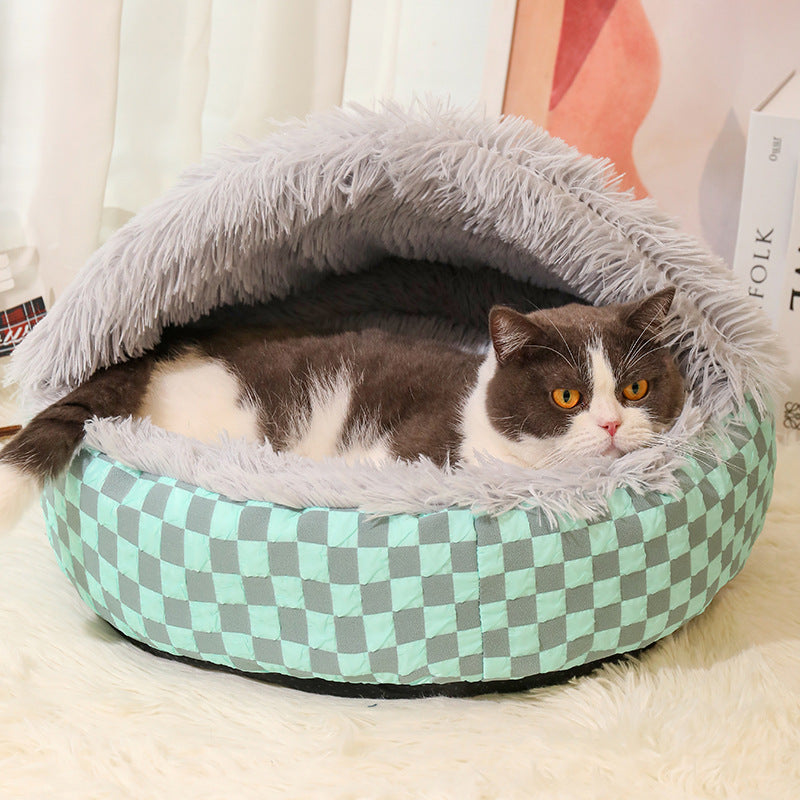 Karierte Warme Katzen Höhle