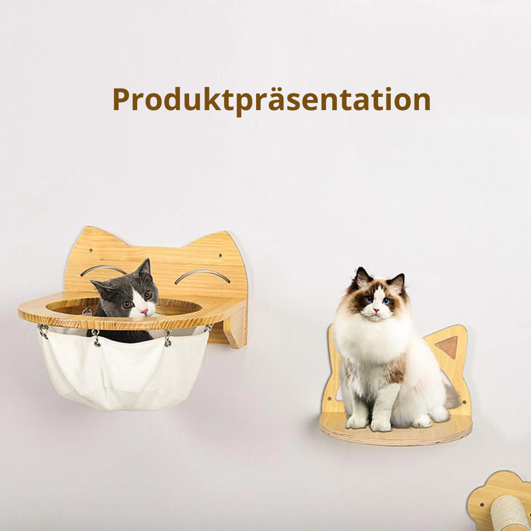 Hängendes Katzenkörbchen aus Holz