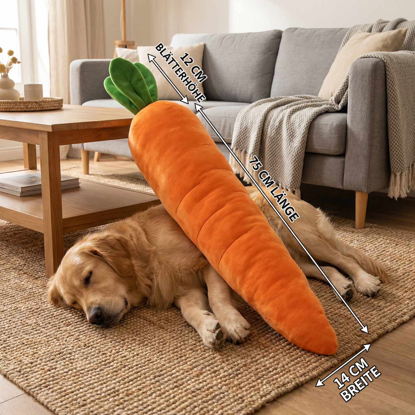 Quietschende Karotte Hundespielzeug zum Stressabbau und Spielen