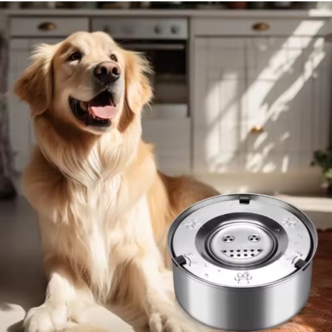 HydroPfote - Edelstahl Hundetrinknapf mit Anti-Überlauf-Funktion