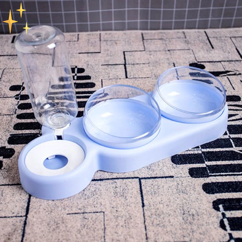 Doppelter Fressnapf mit automatischem Wasserspender – WasserBuddy
