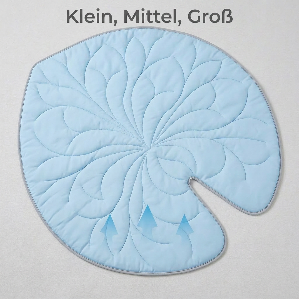 Kühlende Haustiermatte in Blattform – Waschbare Sommermatte mit rutschfester Unterseite