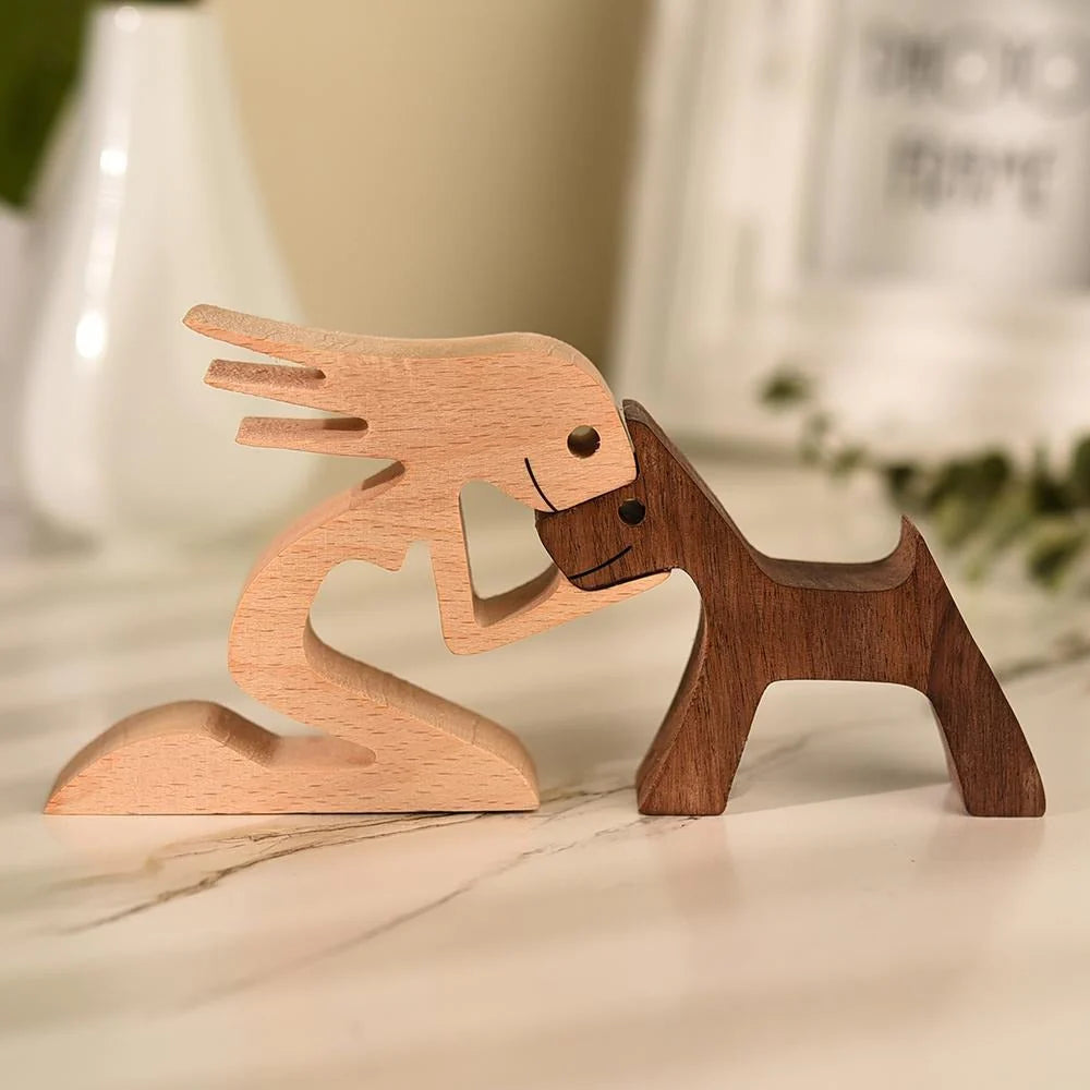 Handgeschnitzte Hundefigur - HundeHerz