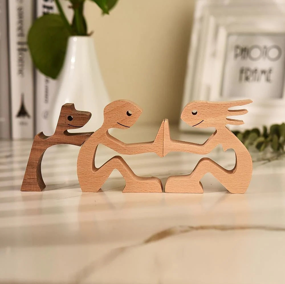 Handgeschnitzte Hundefigur - HundeHerz
