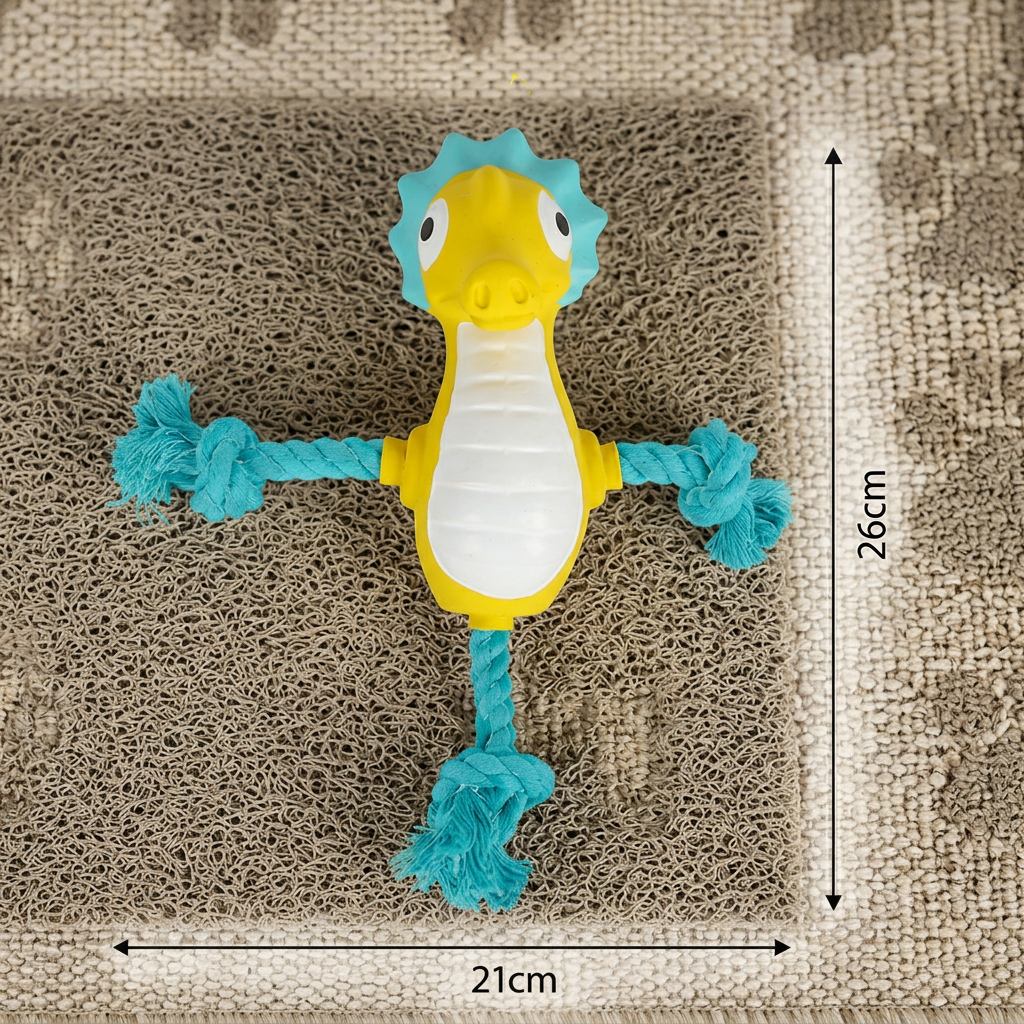 Robustes schwimmfähiges Hundespielzeug aus Dental-Latex mit Seil