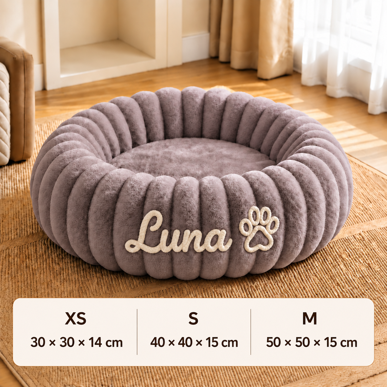 Personalisiertes Rundes flauschiges Katzenbett