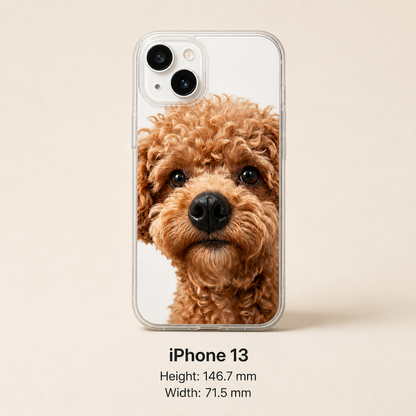 Personalisierte Haustier-Fotohülle mit 3D-Quetschnase