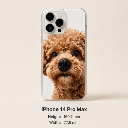 Personalisierte Haustier-Fotohülle mit 3D-Quetschnase