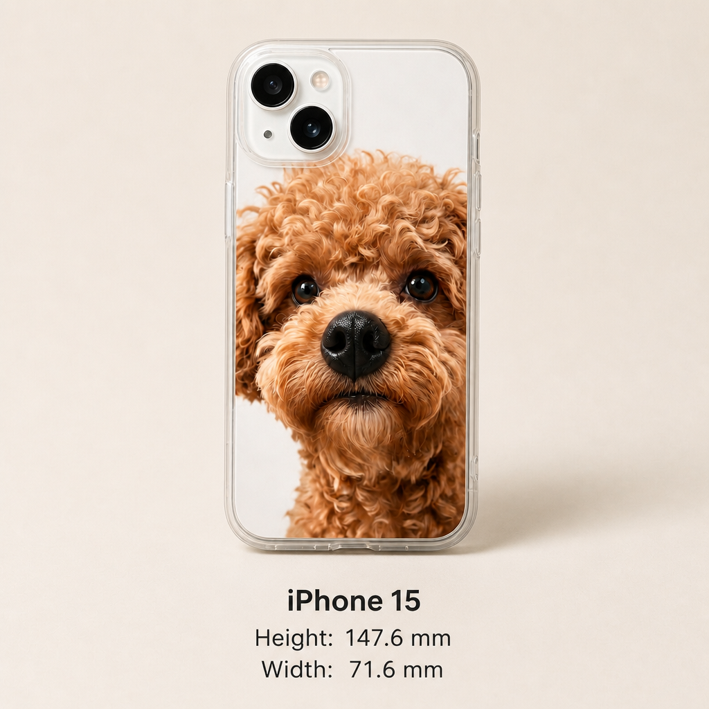 Personalisierte Haustier-Fotohülle mit 3D-Quetschnase