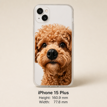 Personalisierte Haustier-Fotohülle mit 3D-Quetschnase