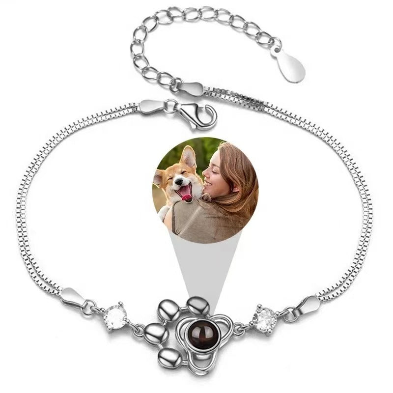 Personalisiertes Pfoten-Foto-Projektions-Andenkenarmband