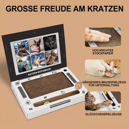Laptop-Katzenkratzer aus Pappe & interaktives Spielzeug