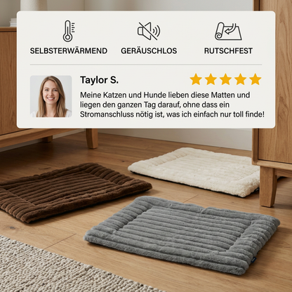 Selbstwärmende Haustiermatte für Katzen & Hunde – Leise, rutschfest & ohne Strom