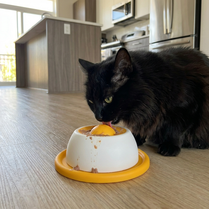 Interaktiver Leckspielzeug-Snackteller – Slow Feeder für Katzen