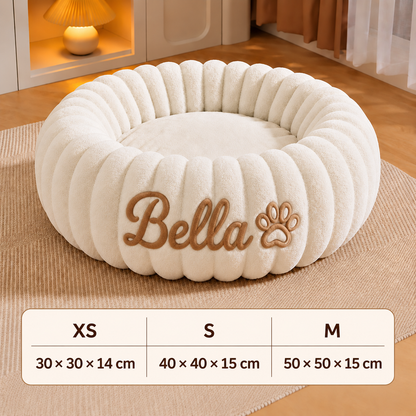Personalisiertes Rundes flauschiges Katzenbett