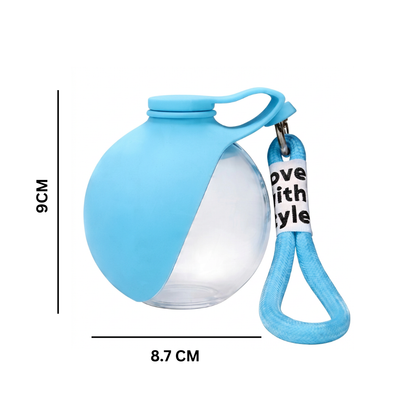 Kugelförmige 2-in-1 Trinkflasche für Hunde – Auslaufsichere Wasserflasche mit Silikonnapf