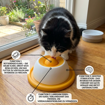 Interaktiver Leckspielzeug-Snackteller – Slow Feeder für Katzen