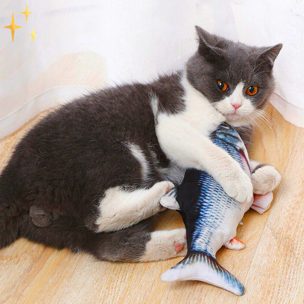 Set mit 4 interaktiven Fischspielzeugen für Katzen – SpielFisch