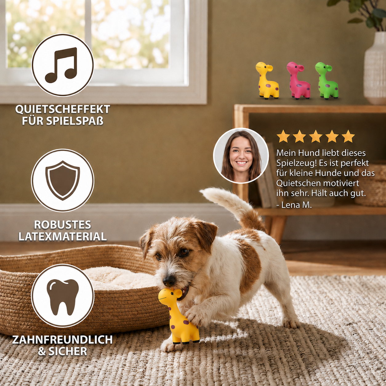 Quietschendes Latex-Kauspielzeug im Hirsch-Design für Hunde