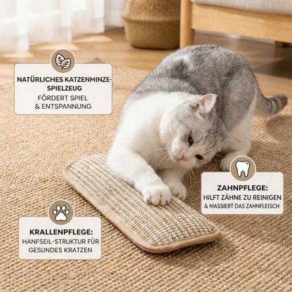 Natürliches Katzenminze Spiel Kratzpad aus Hanfseil für Krallen- und Zahnpflege