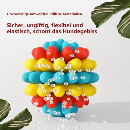 Bunter Hundekau-Ball mit Noppen