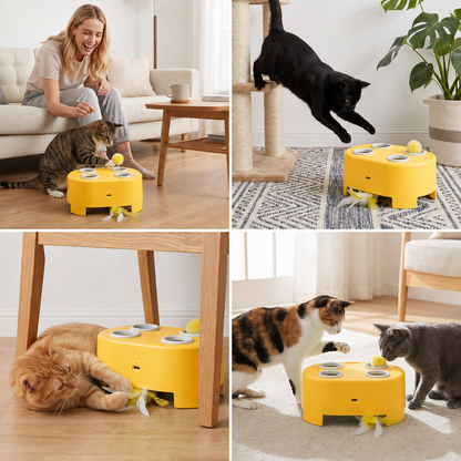 Automatisches Spielzeug mit flatternden Federn für Katzen