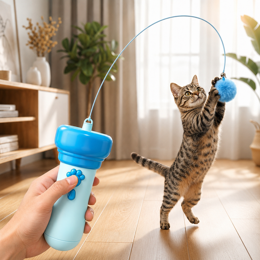 Interaktiver Pompon-Werfer „Tod“ für Katzen