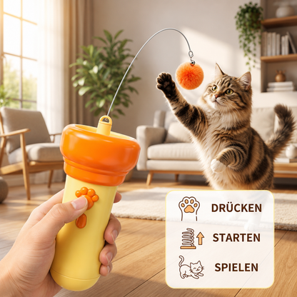 Interaktiver Pompon-Werfer „Tod“ für Katzen
