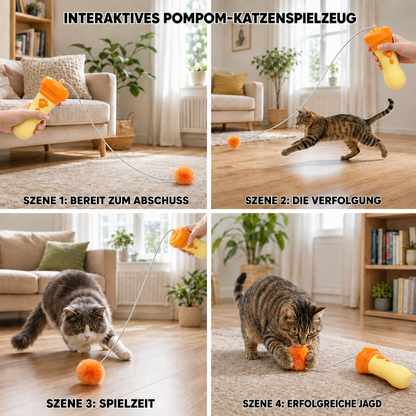Interaktiver Pompon-Werfer „Tod“ für Katzen