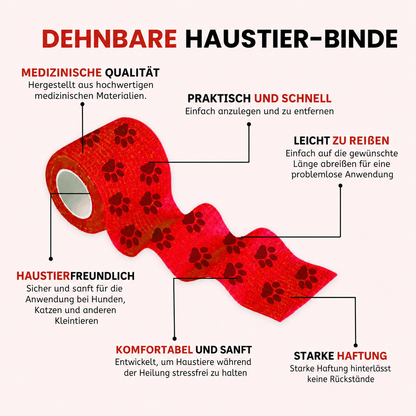Selbstklebender Verband für Haustiere zum Schutz vor heißem Asphalt und Schnee