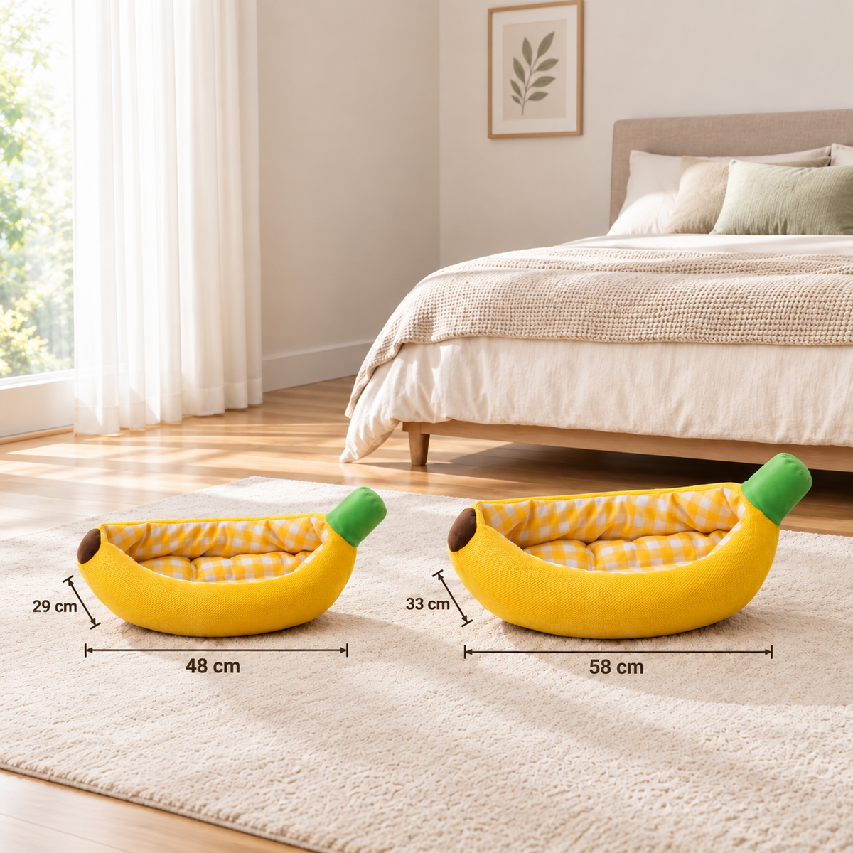 Bananenförmiges gemütliches Haustierbett für Hunde