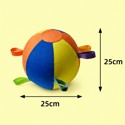 Interaktiver bunter Treibball mit Griffen für Hunde – Robustes Outdoor-Trainingsspielzeug
