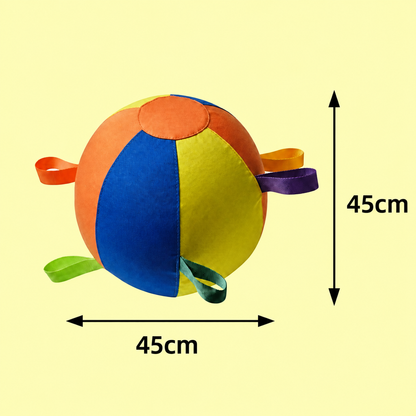 Interaktiver bunter Treibball mit Griffen für Hunde – Robustes Outdoor-Trainingsspielzeug