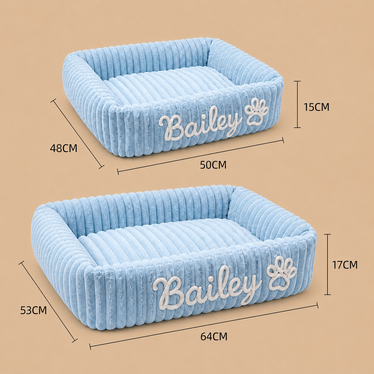 Personalisiertes, flauschiges Wolken-Katzenbett mit weicher Umrandung