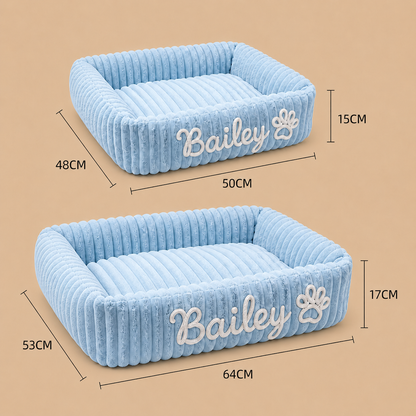Personalisiertes, flauschiges Wolken-Katzenbett mit weicher Umrandung