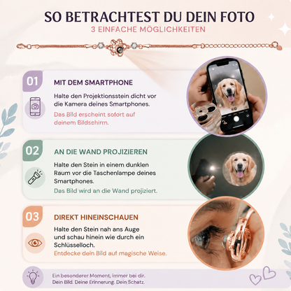 Personalisiertes Pfoten-Foto-Projektions-Andenkenarmband