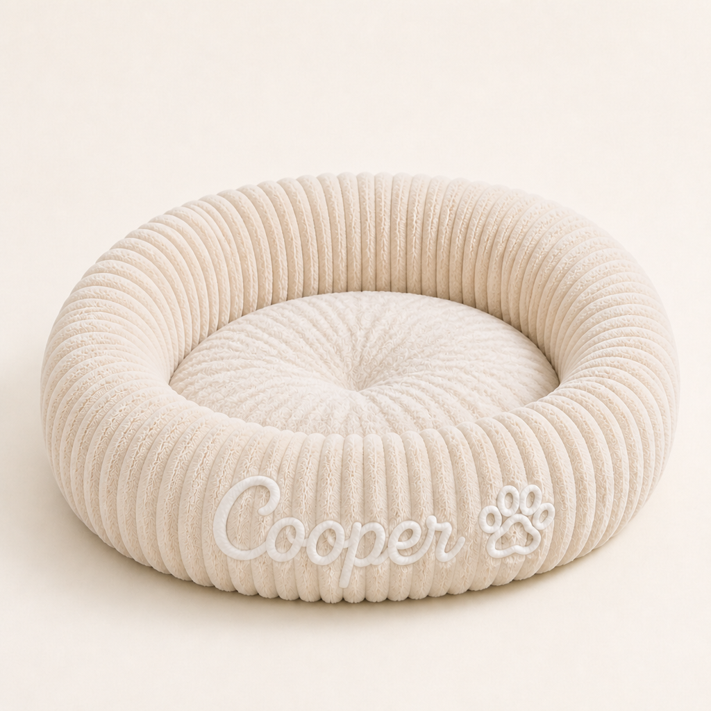 Personalisiertes Rundes Flauschiges Hundebett
