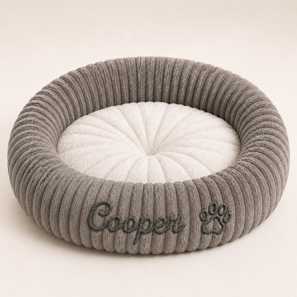 Personalisiertes Rundes Flauschiges Hundebett
