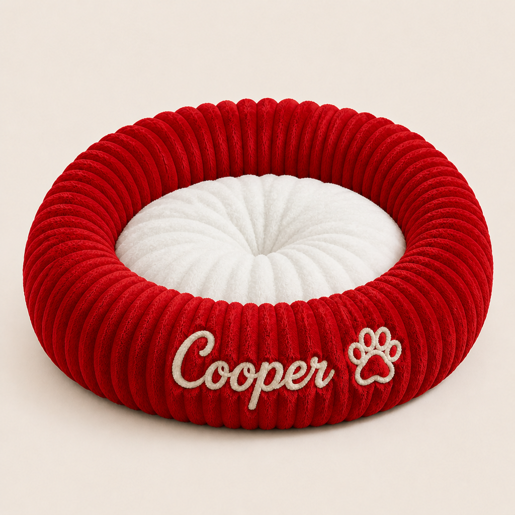 Personalisiertes Rundes Flauschiges Hundebett