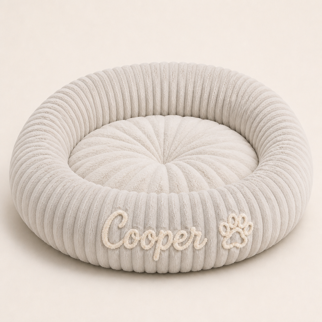 Personalisiertes Rundes Flauschiges Hundebett