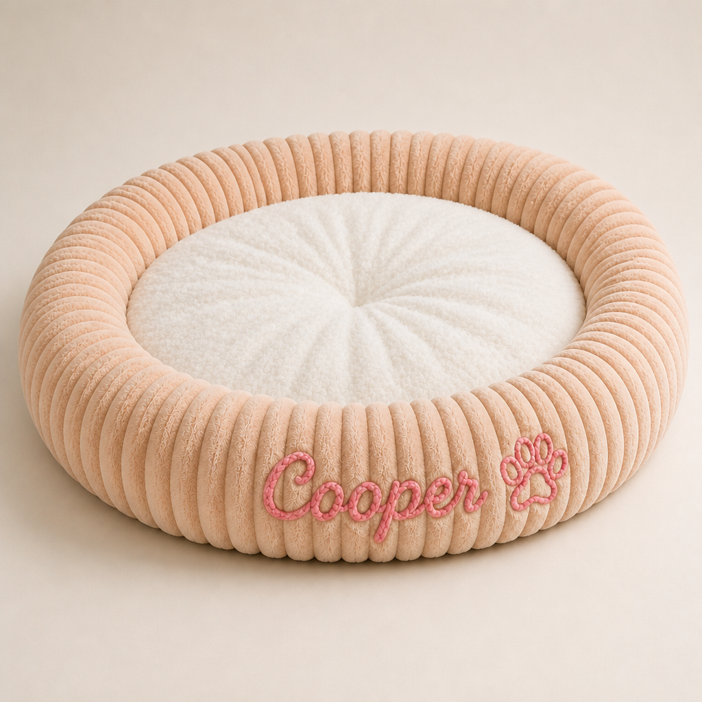Personalisiertes Rundes Flauschiges Hundebett