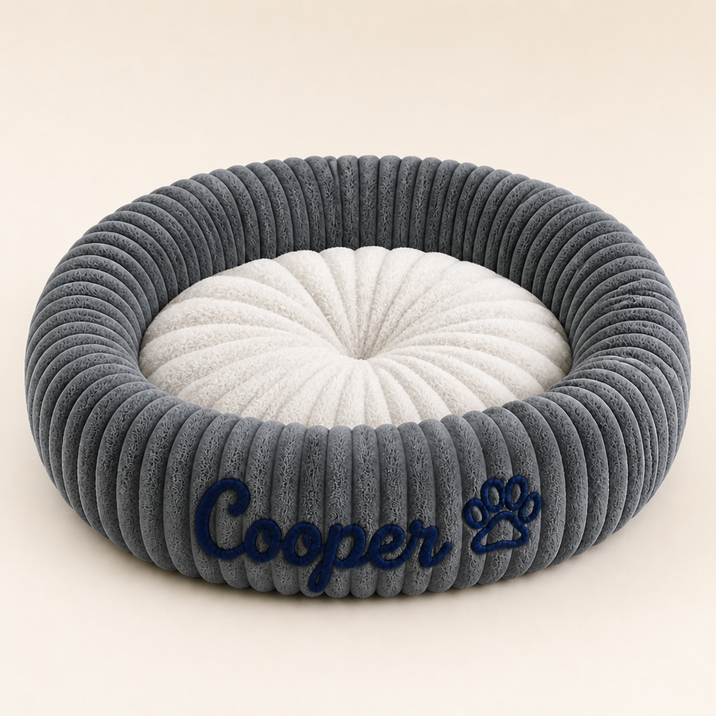 Personalisiertes Rundes Flauschiges Hundebett