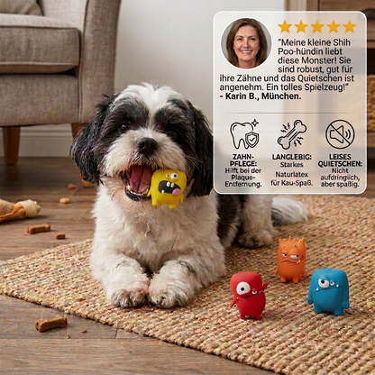 Langlebiges Quietsch-Hundespielzeug aus natürlichem Monster-Latex zur Zahnpflege