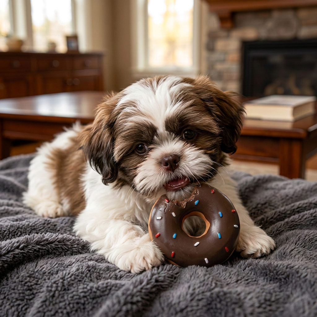 Buntes Donut-Quietschspielzeug für Hunde