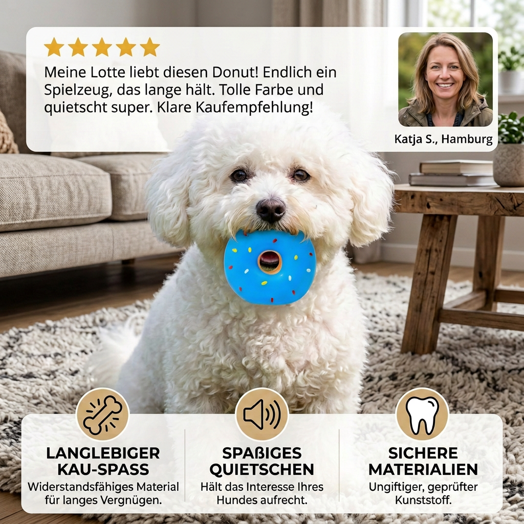 Buntes Donut-Quietschspielzeug für Hunde